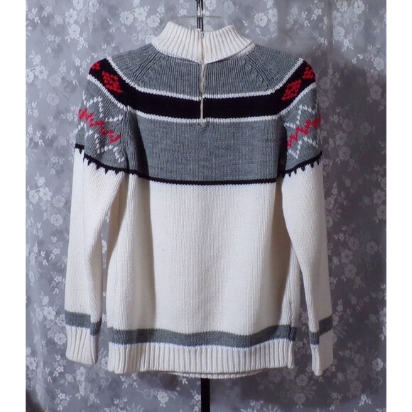 Vintage 70s Fair Isle Sweater 1970s Turtleneck Retro Nordic Size Medium M/L - Picture 2 of 6